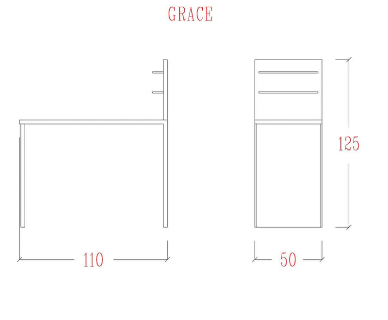 Table de manucure Grace+ avec présentoir intégré