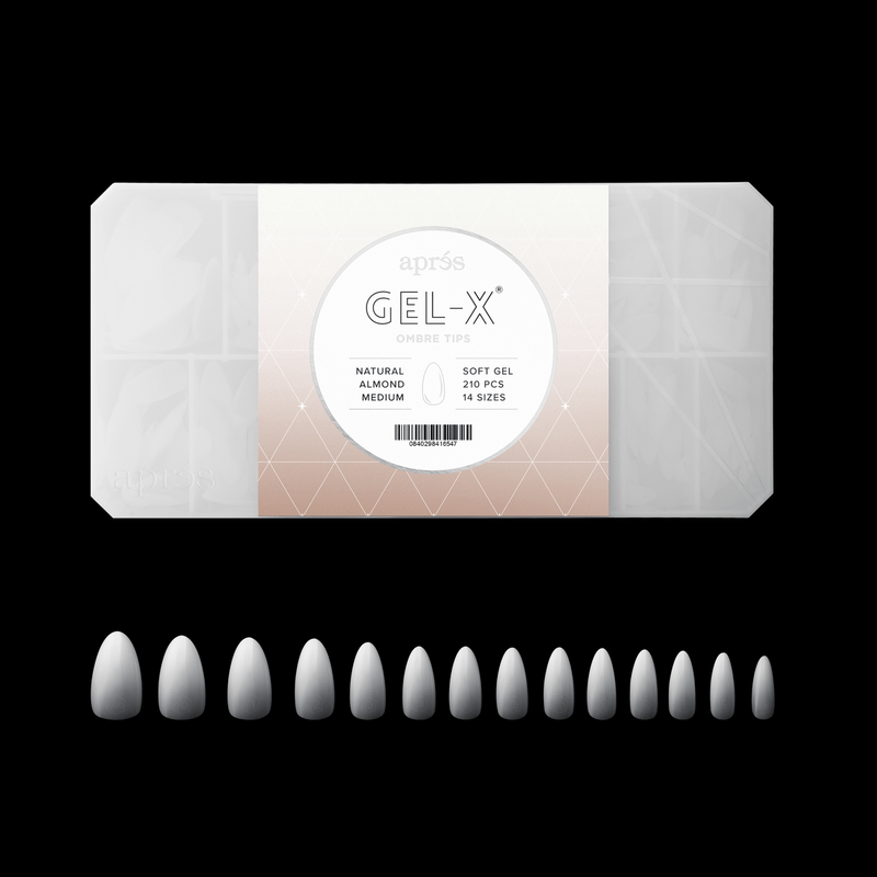 Ombré Gel-X® Forme Amande Naturelle - Taille M - Boîte de 210 capsules
