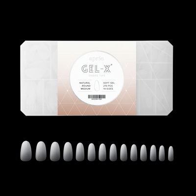 Ombré Gel-X® Forme Ronde Naturelle - Taille M - Boîte de 210 capsules